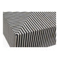 Terning Square Black & White Striped Coffee Table 40"