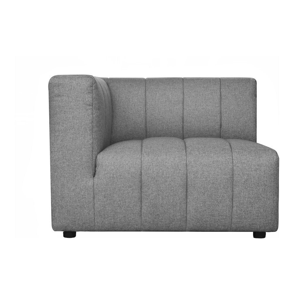 Lyric Channel Tufted Fabric Modular Sectional Sofa in Gray (Various Sizes - Customizable)