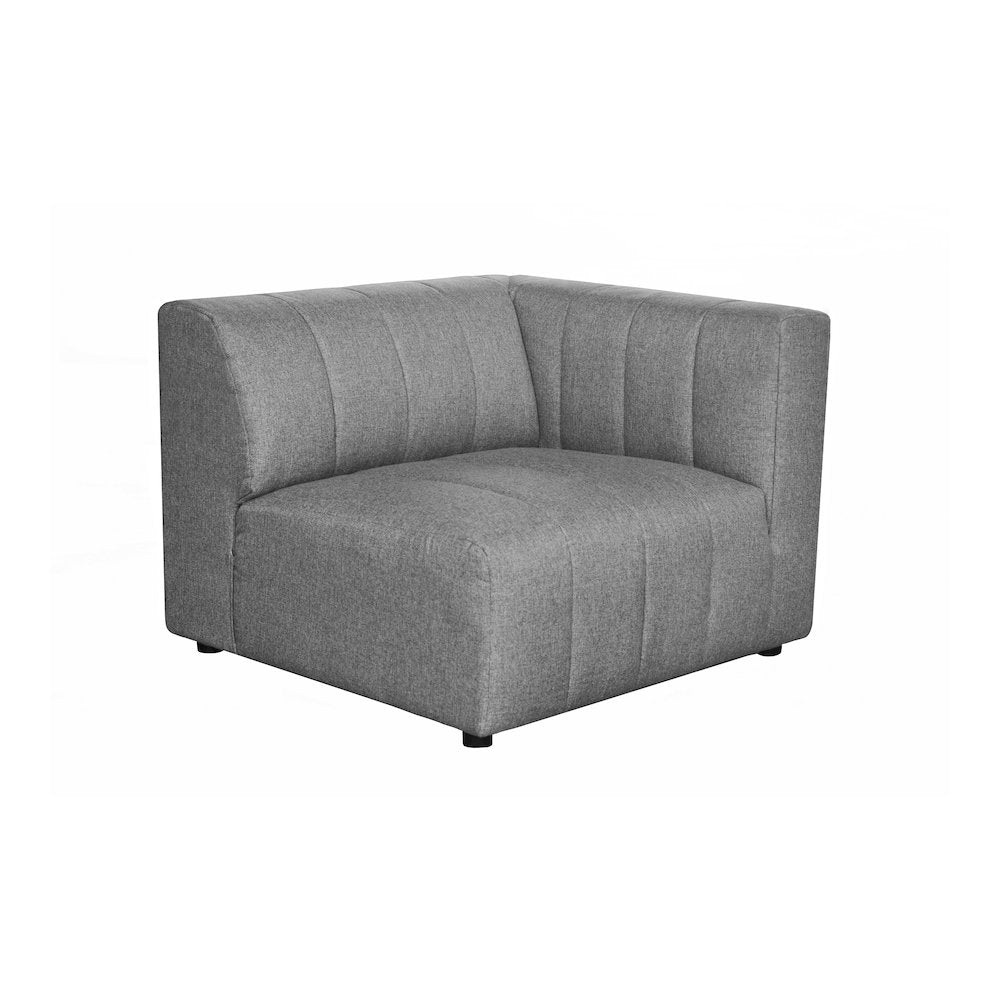 Lyric Channel Tufted Fabric Modular Sectional Sofa in Gray (Various Sizes - Customizable)