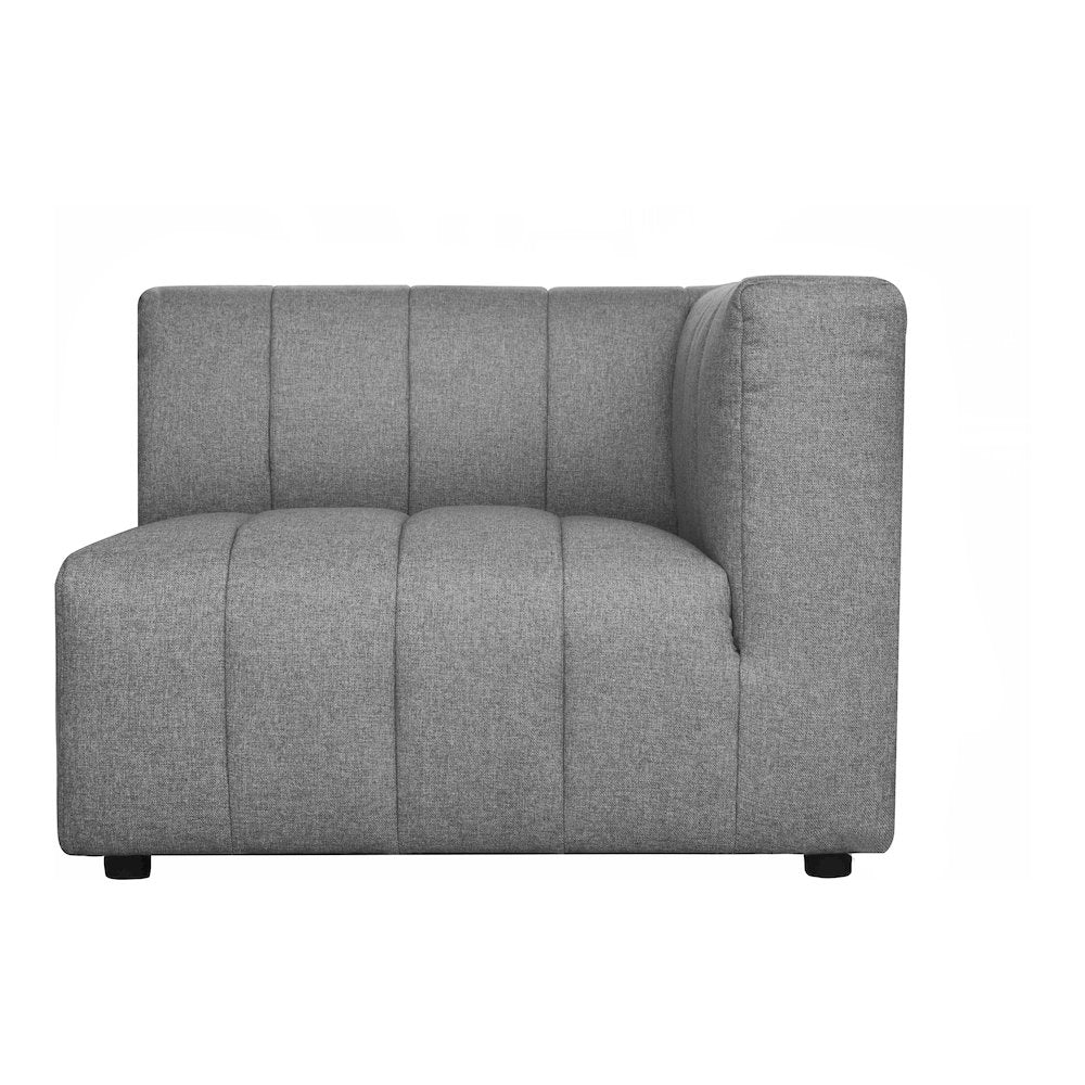 Lyric Channel Tufted Fabric Modular Sectional Sofa in Gray (Various Sizes - Customizable)