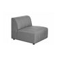 Lyric Channel Tufted Fabric Modular Sectional Sofa in Gray (Various Sizes - Customizable)