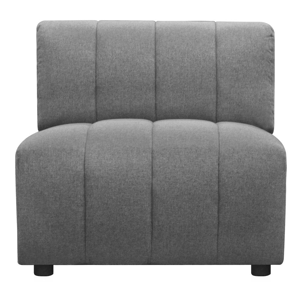 Lyric Channel Tufted Fabric Modular Sectional Sofa in Gray (Various Sizes - Customizable)