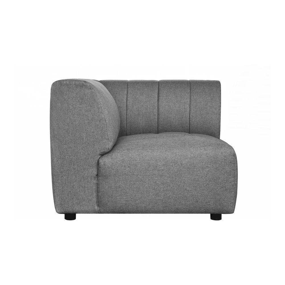 Lyric Channel Tufted Fabric Modular Sectional Sofa in Gray (Various Sizes - Customizable)