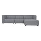 Lyric Channel Tufted Fabric Modular Sectional Sofa in Gray (Various Sizes - Customizable)