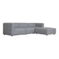 Lyric Channel Tufted Fabric Modular Sectional Sofa in Gray (Various Sizes - Customizable)