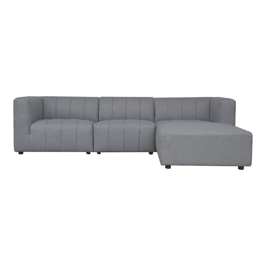 Lyric Channel Tufted Fabric Modular Sectional Sofa in Gray (Various Sizes - Customizable)