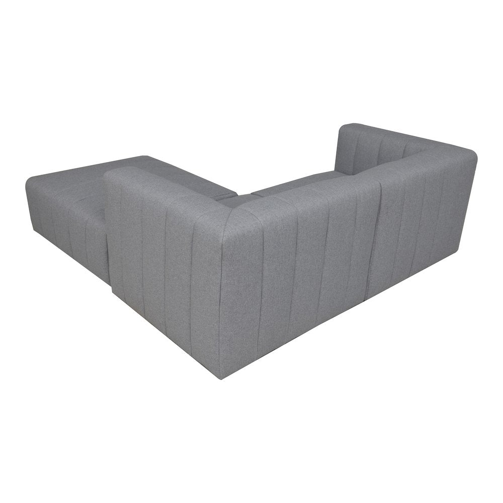 Lyric Channel Tufted Fabric Modular Sectional Sofa in Gray (Various Sizes - Customizable)