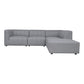 Lyric Channel Tufted Fabric Modular Sectional Sofa in Gray (Various Sizes - Customizable)