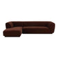 Zandro Channel Tufted Fabric Sectional Chaise Sofa 117" (2 Colors)