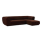 Zandro Channel Tufted Fabric Sectional Chaise Sofa 117" (2 Colors)