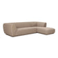 Zandro Channel Tufted Fabric Sectional Chaise Sofa 117" (2 Colors)