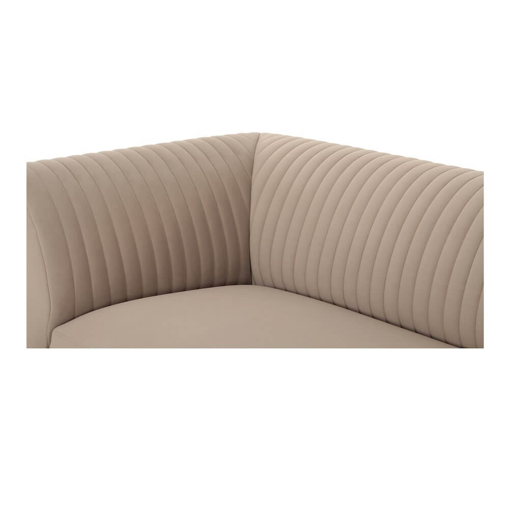 Zandro Channel Tufted Fabric Sectional Chaise Sofa 117" (2 Colors)