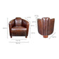 Salzburg Art Deco Club Chair in Dark Brown Top Grain Leather