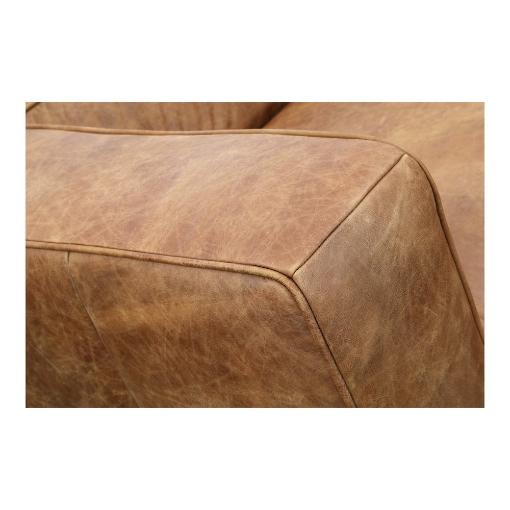 Bolton Modern Genuine Leather Square Arm Sofa 101"