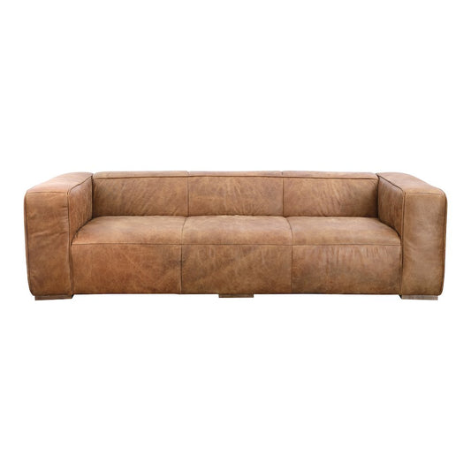 Bolton Modern Genuine Leather Square Arm Sofa 101"