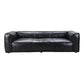 Kirby Luxury Black Genuine Leather Sofa 96"