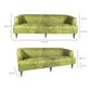 Magdelan MCM Top Grain Leather Sofa in Green 79"