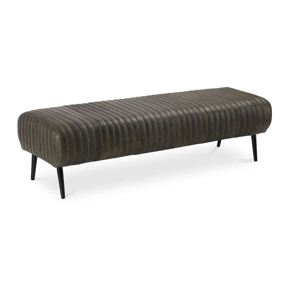 Endora MCM Channel Tufted Top Grain Leather Bench 59"