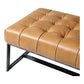 Wyatt MCM Button Tufted Buffalo Leather Bench 54"