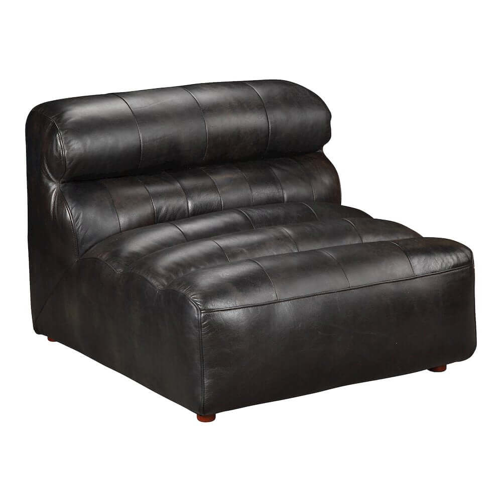 Ramsay Modular Sectional Sofa in Black Buffalo Leather 108"