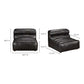 Ramsay Modular Sectional Sofa in Black Buffalo Leather 108"