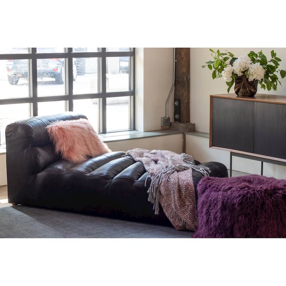 Ramsay Modular Sectional Sofa in Black Buffalo Leather 108"