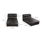 Ramsay Modular Sectional Sofa in Black Buffalo Leather 108"