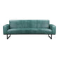 Brock Top Grain Green Leather Sofa 86"