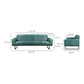 Brock Top Grain Green Leather Sofa 86"