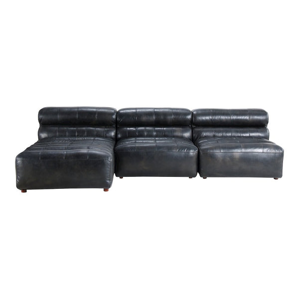 Ramsay Modular Sectional Sofa in Black Buffalo Leather 108