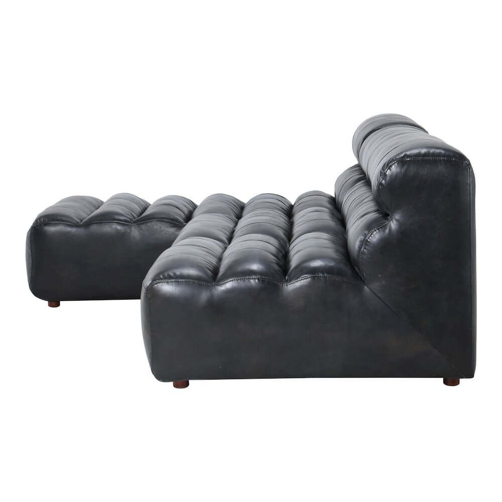 Ramsay Modular Sectional Sofa in Black Buffalo Leather 108"