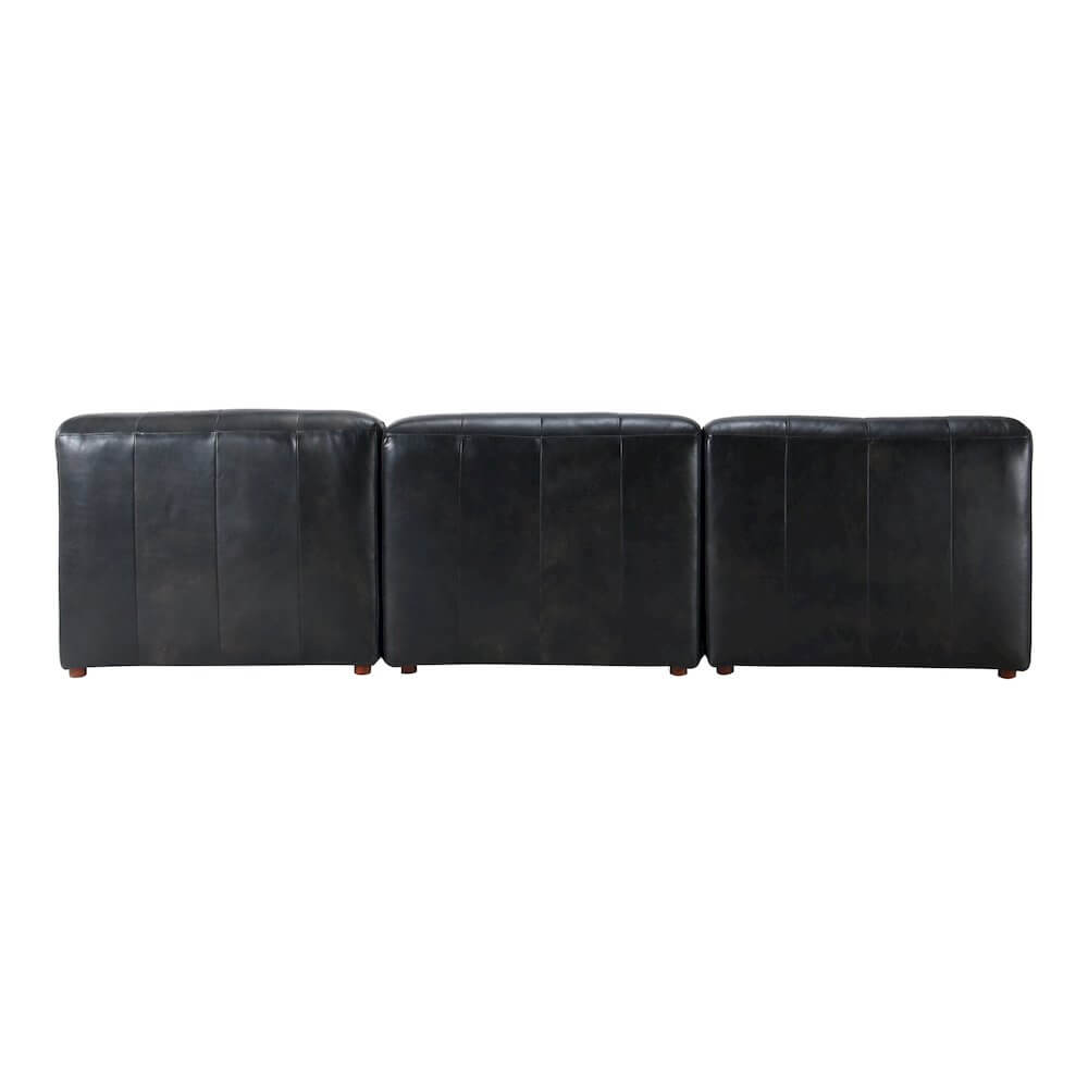 Ramsay Modular Sectional Sofa in Black Buffalo Leather 108"