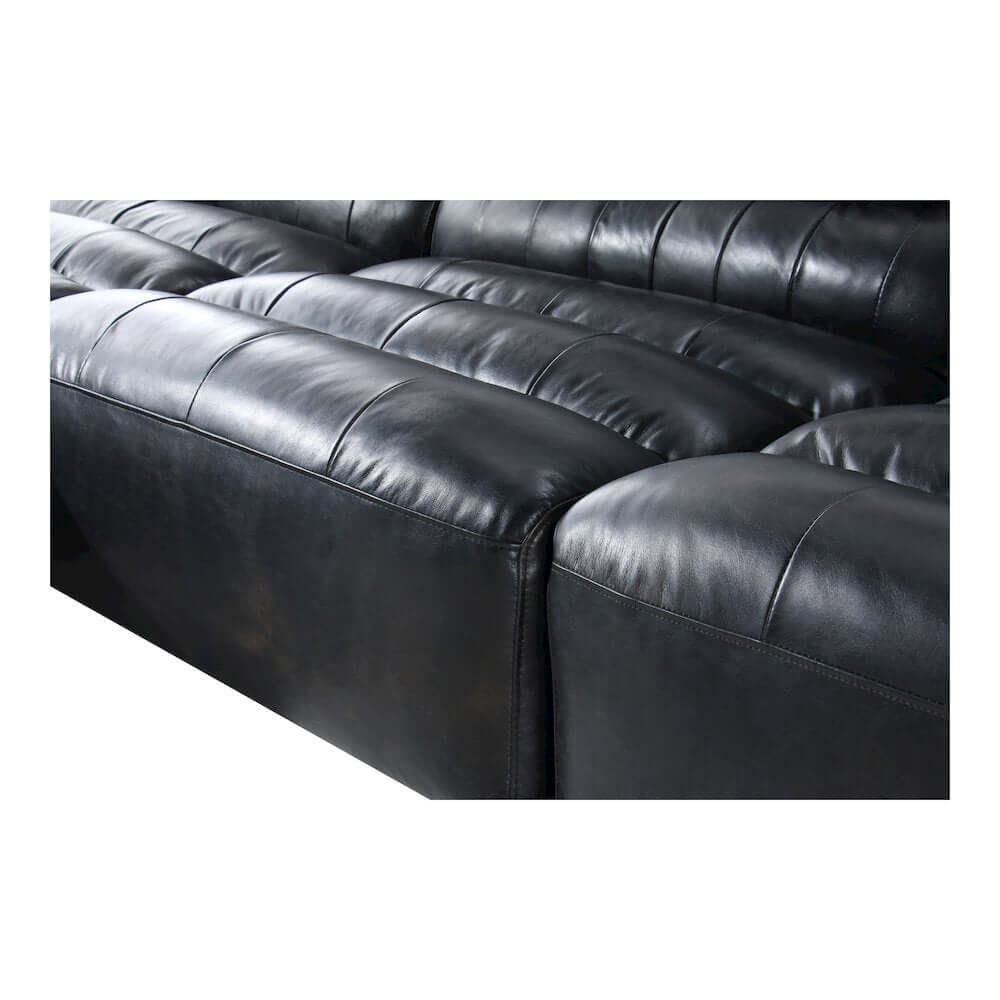 Ramsay Modular Sectional Sofa in Black Buffalo Leather 108"