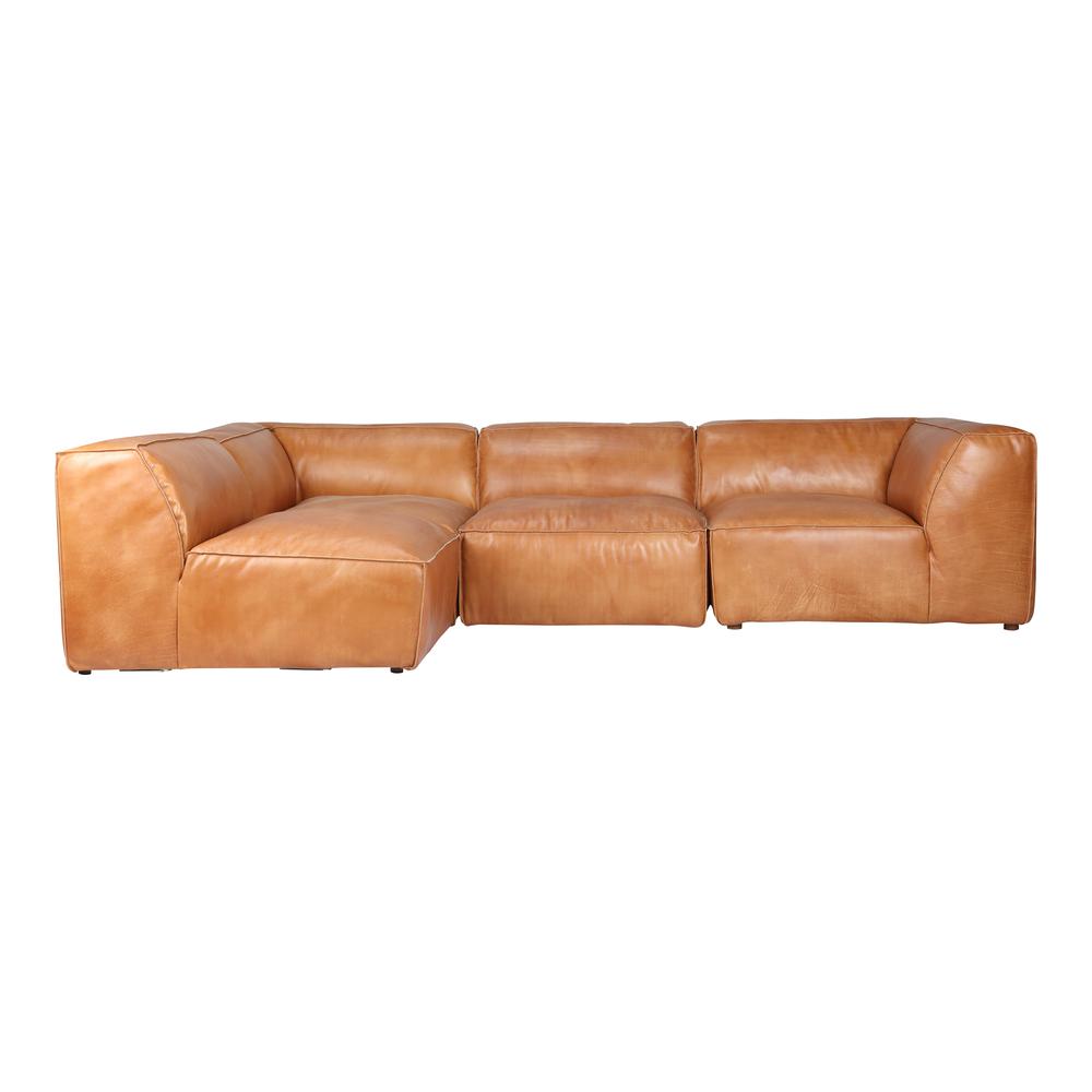 Luxe Modern Buffalo Leather Modular Sectional Sofa (Size Options)