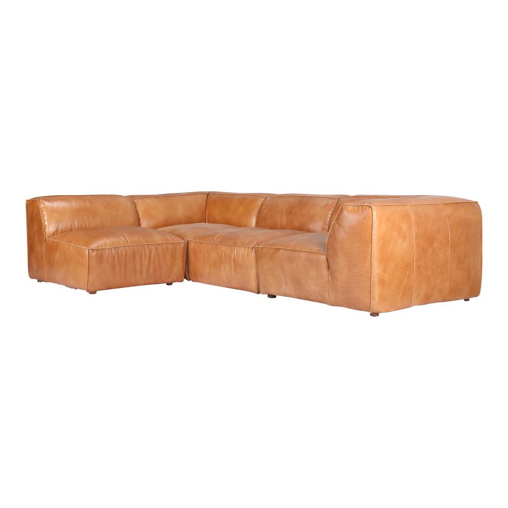 Luxe Modern Buffalo Leather Modular Sectional Sofa (Size Options)