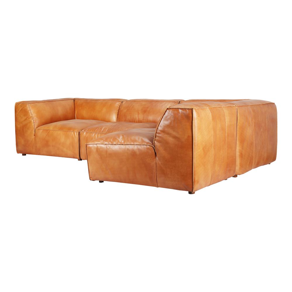 Luxe Modern Buffalo Leather Modular Sectional Sofa (Size Options)