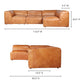 Luxe Modern Buffalo Leather Modular Sectional Sofa (Size Options)