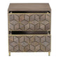 Corolla Modern Geometric 2 Drawer Wood Nightstand 20"