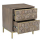 Corolla Modern Geometric 2 Drawer Wood Nightstand 20"