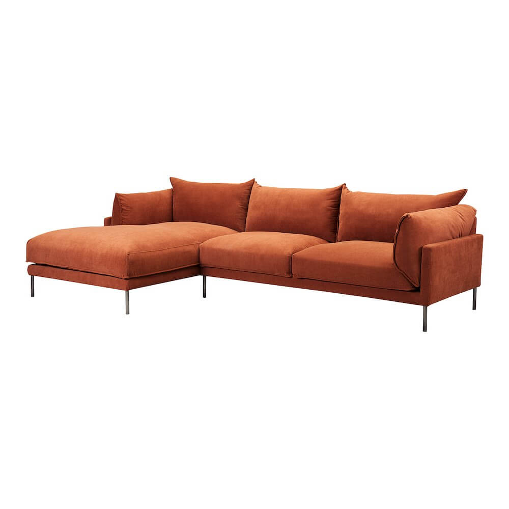 Jamara Modern Chaise Sofa Sectional 112" (2 Colors)