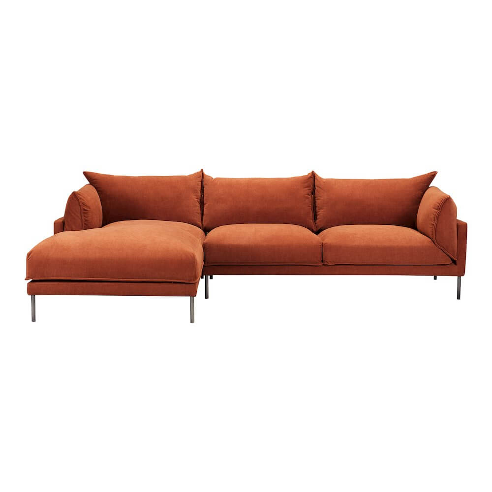 Jamara Modern Chaise Sofa Sectional 112" (2 Colors)