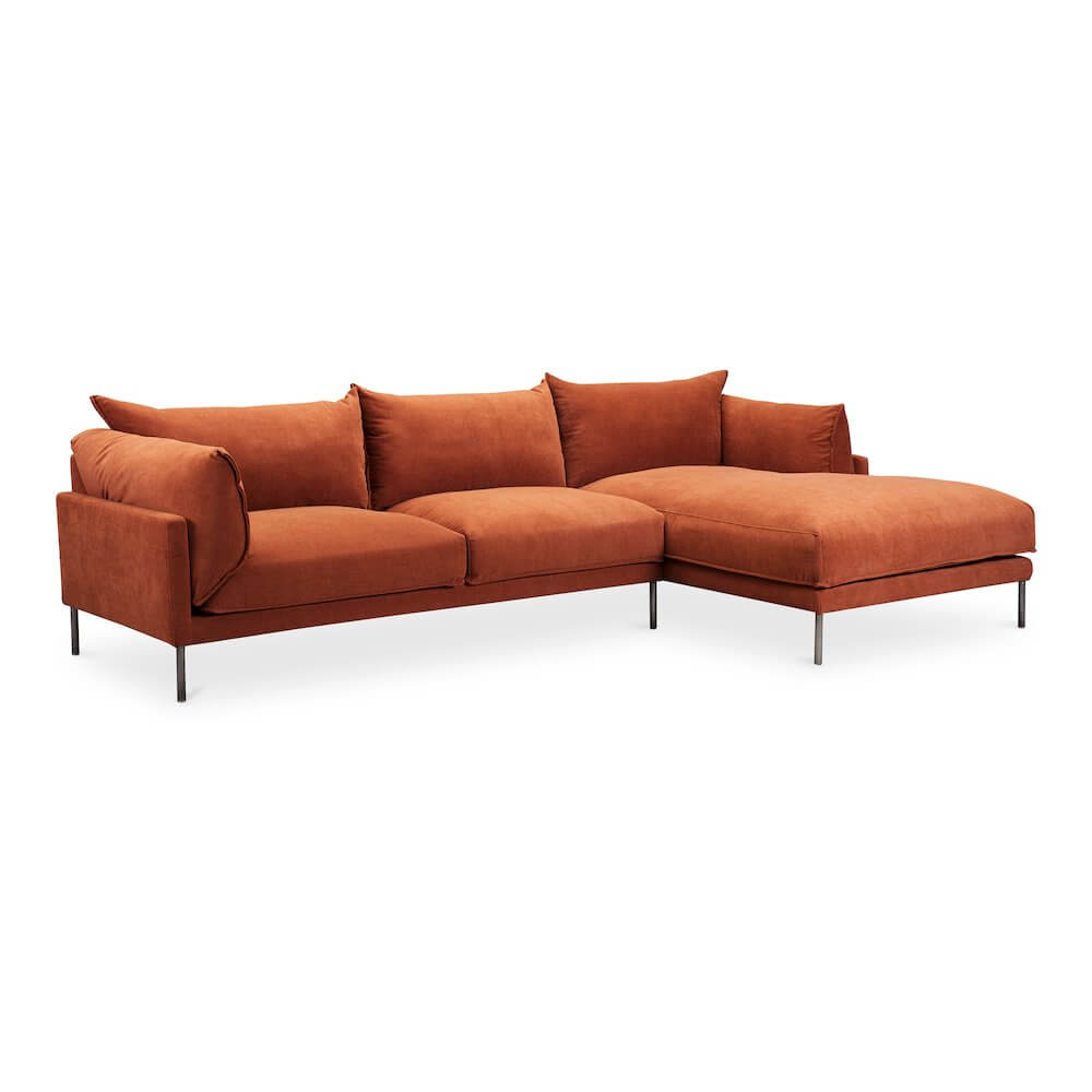 Jamara Modern Chaise Sofa Sectional 112" (2 Colors)