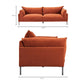 Jamara MCM Styled Orange Auburn Fabric Sofa 94"