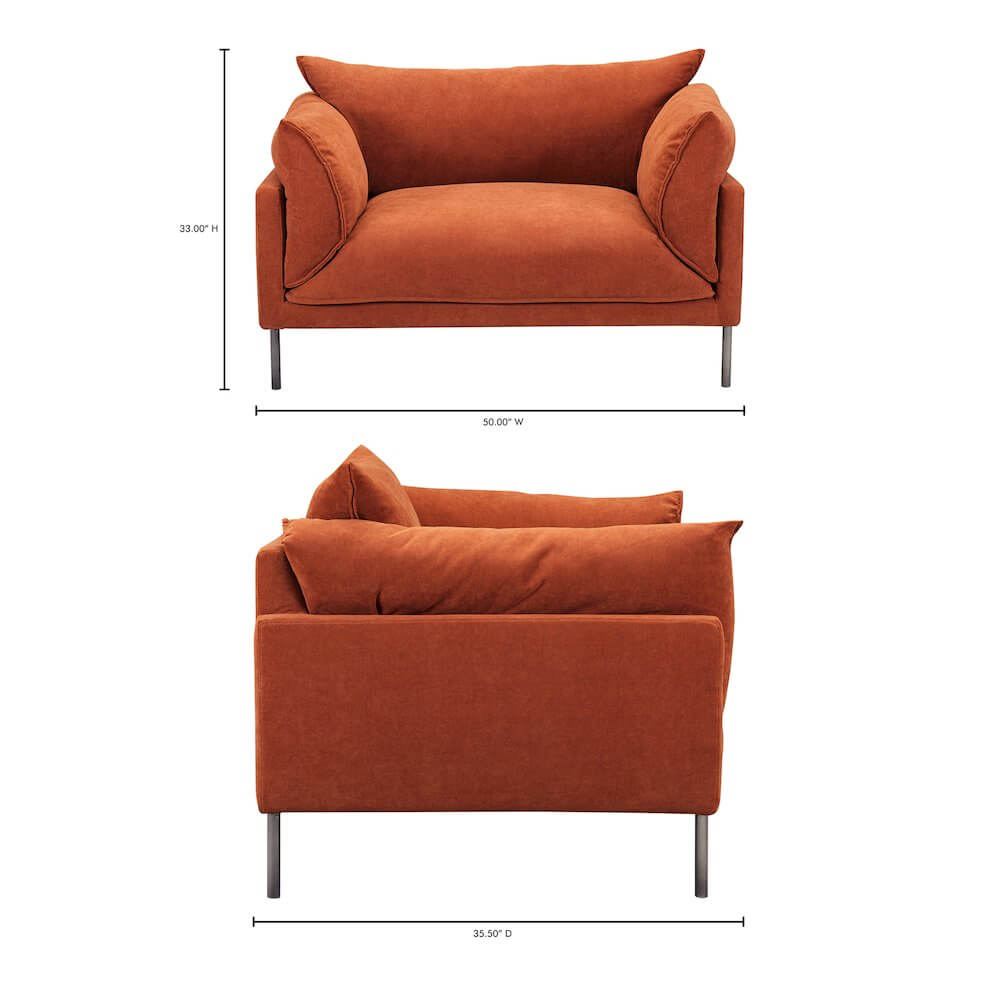 Jamara Large Lounge Chair 50" (Burnt Auburn)