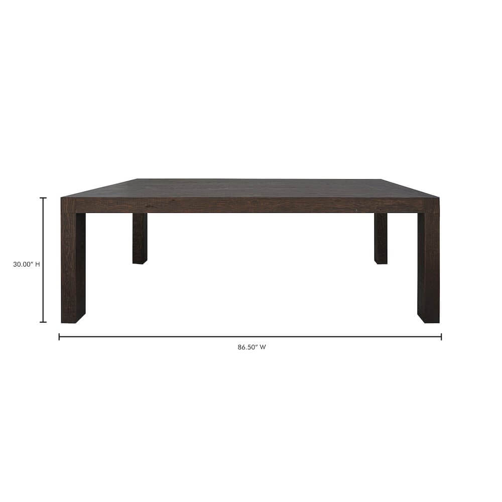 Evander Large Solid Wood Rectangular Dining Table 86"