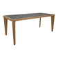 Loden Solid Wood Rectangular Dining Table 76" with Two-Tone Tabletop and Angled Legs