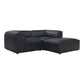 Form Modular 3 Piece Black Genuine Leather Lounge Sofa (91")