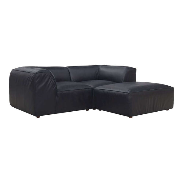 Form Black Genuine Leather Modular Sectional Sofa (2 Sizes)