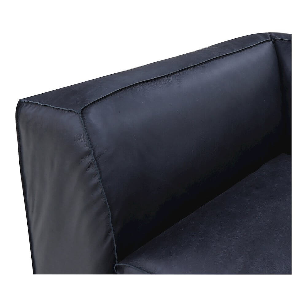 Form Modular 3 Pc Black Genuine Leather Lounge Sofa 91"