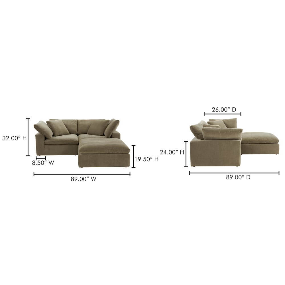 Terra Clay Modern Cloud Modular Sofa Sectional (4 Colors - Various Sizes)